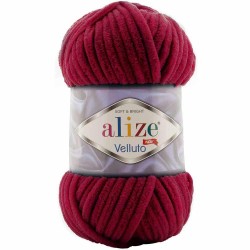 Alize Velluto Kadife Örgü İpi 107 Vişne Rengi