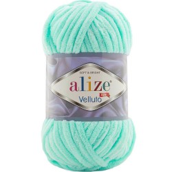 Alize Velluto Kadife Örgü İpi 19 Açık Mint Yeşili Rengi