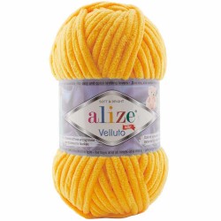 Alize Velluto Kadife Örgü İpi 216 Koyu Sarı Rengi