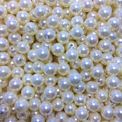 Delikli Tam Krem İnci Boncuk 14 Mm ( 100 Gr )
