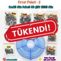 Amigurumi Kilitli Göz Seti Renkli ( 50 Çift ) - Kutu Hediyeli