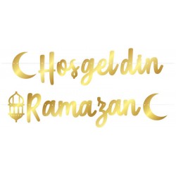 Flama Hoşgeldin Ramazan Metalize Altın ( 250x20 Cm )