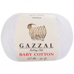 Gazzal Baby Cotton Örgü İpi 3432 Beyaz