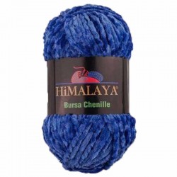 Himalaya Bursa Chenille Kadife Örgü İpi ( 100 Gram ) Koyu Mavi