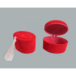 Kutu Oval Flok Kaplama Kırmızı  ( 5x6.5 Cm )