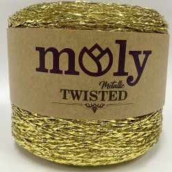 Moly Metalik Twisted Bükümlü Sim İp ( 250 Gram ) Altın